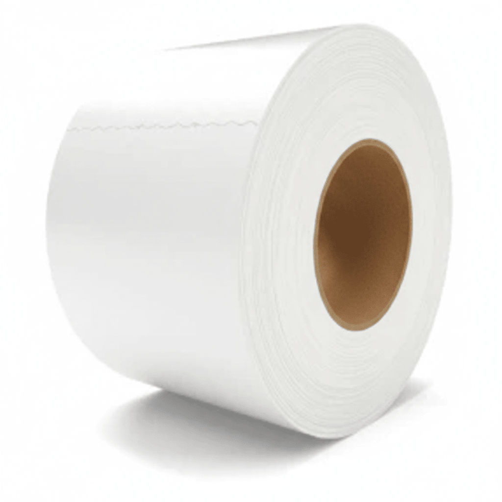 MegaTape MCT 300 gaffa tape wit 100 mm – brede rol tape op kartonnen kern, staand