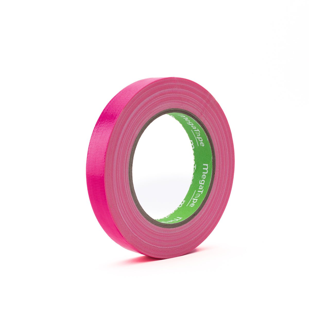 MegaTape UT70 fluor gaffa tape rose 19 mm – rol tape met groene MegaTape-kern, staand