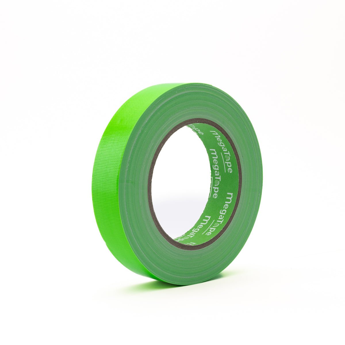 MegaTape UT70 fluor gaffa tape groen 25 mm – rol tape met groene MegaTape-kern, staand