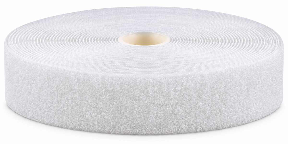 Velcro · bande boucle blanche · bande auto-agrippante auto-adhésive K64 · PA/PES · 50 mm · rouleau de 25 m