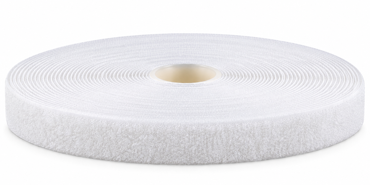 Velcro · bande boucle blanche · bande auto-agrippante auto-adhésive K64 · PA/PES · 25 mm · rouleau de 25 m